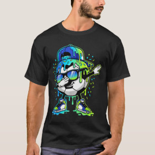 Dabbing Ice Cream Sprinkles Soccer Drip Boys Kids T-Shirt