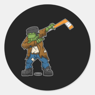 Dabbing Ice Hockey Funny Halloween Costume Classic Round Sticker