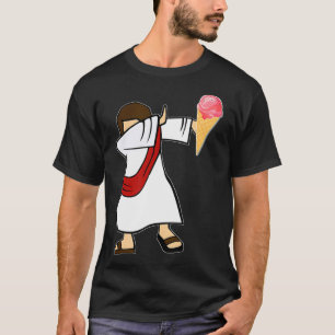 Dabbing Jesus Ice Cream Lovers Summer Beach Treat  T-Shirt