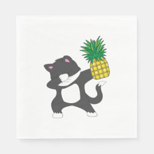 Dabbing Kitty Cat Pineapple Aloha Beach Hawaiian Napkin