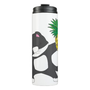 Dabbing Kitty Cat Pineapple Aloha Beach Hawaiian Thermal Tumbler