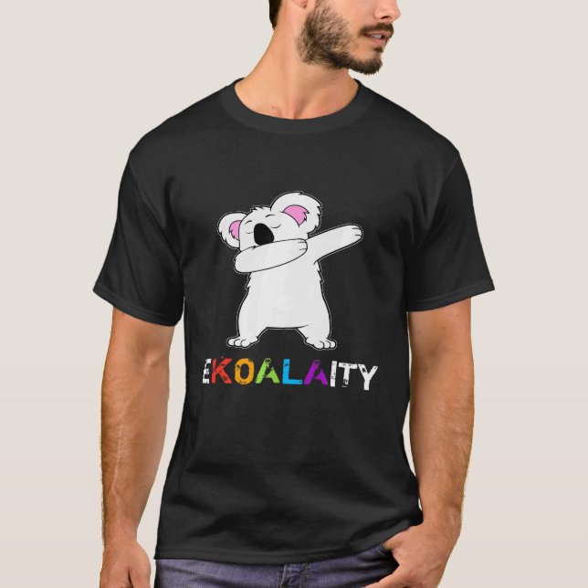 Dabbing Koala Bear Gay Lesbian Pride Rainbow Ekoal T-Shirt (Front)