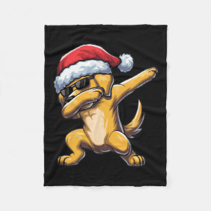 Dabbing Labrador Retriever Santa Hat Christmas Dab Fleece Blanket