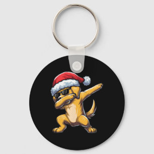 Dabbing Labrador Retriever Santa Hat Christmas Dab Key Ring