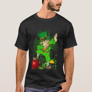 Dabbing Leprechaun B0wling Ball St Patricks Day T-Shirt