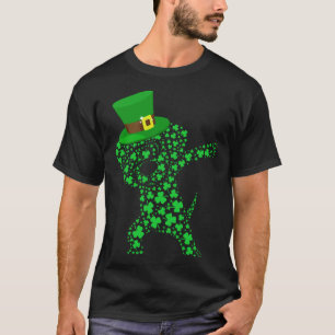 Dabbing Leprechaun Beagle Dog Shamrocks Saint Patr T-Shirt