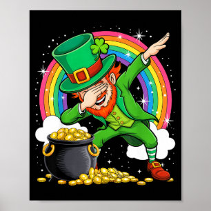 Dabbing Leprechaun Boy St Patricks Day Fun Men Wom Poster
