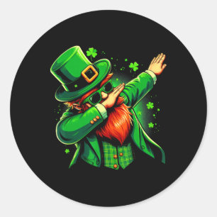 Dabbing Leprechaun Boys Girls Kids St Paddys Day D Classic Round Sticker