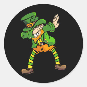 Dabbing Leprechaun Design St Patricks Day Dabbing Classic Round Sticker