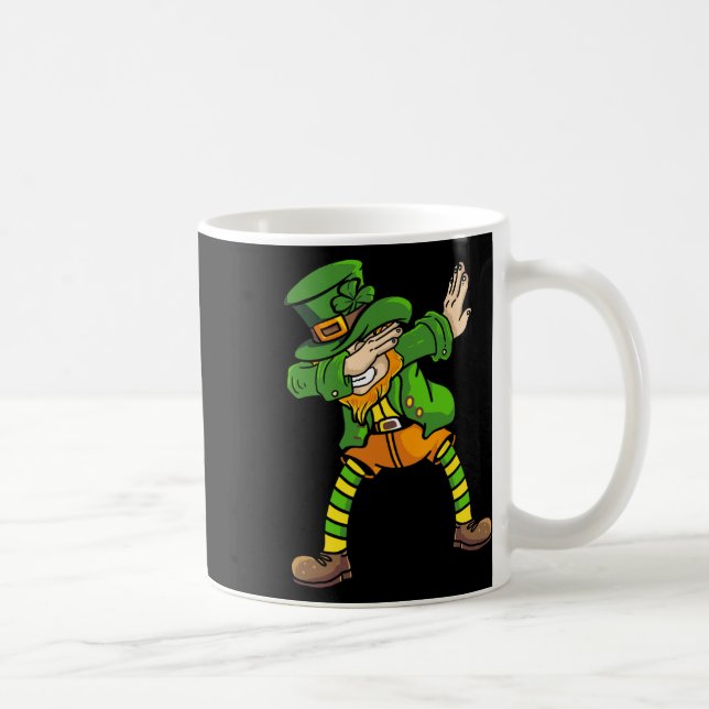 Dabbing Leprechaun Design St Patricks Day Dabbing  Coffee Mug (Right)