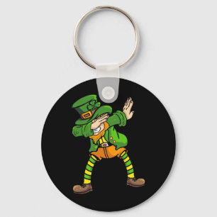 Dabbing Leprechaun Design St Patricks Day Dabbing Key Ring