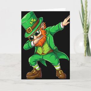 Dabbing Leprechaun Funny Gifts Men Kids Boys St Pa Card