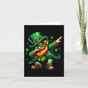 Dabbing Leprechaun Funny Gifts Men Kids Boys St Pa Card