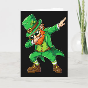 Dabbing Leprechaun Funny Gifts Men Kids Boys St Pa Card