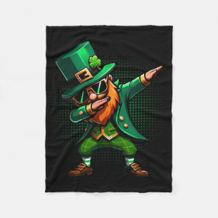 Dabbing Leprechaun Funny Gifts Men Kids Boys St Pa Fleece Blanket