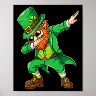 Dabbing Leprechaun Funny Gifts Men Kids Boys St Pa Poster