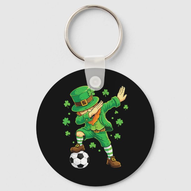 Dabbing Leprechaun Funny Irish Boy St Patricks Day Key Ring (Front)