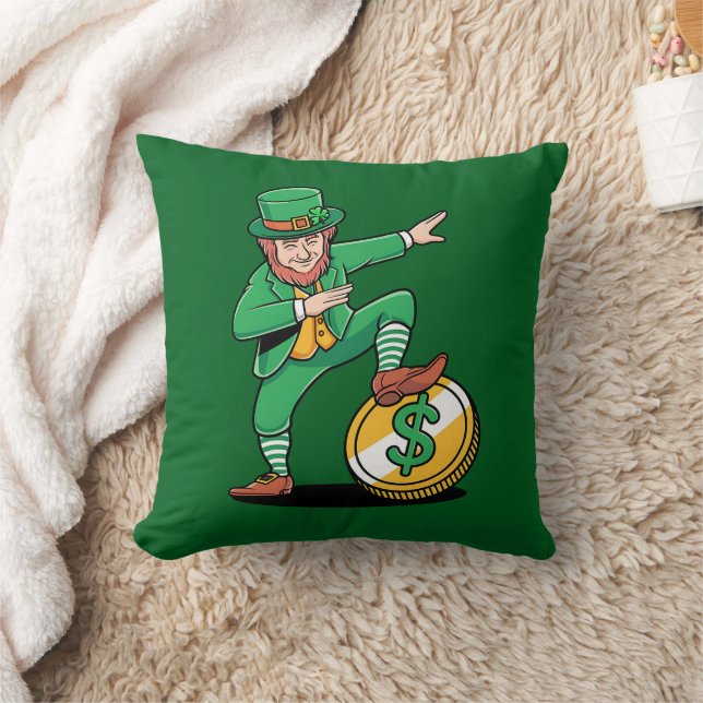 Dabbing Leprechaun Funny St Patrick's Day Cushion (Blanket)