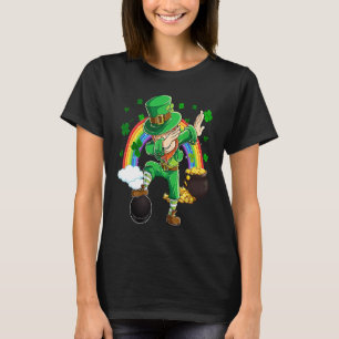 Dabbing Leprechaun & Hockey Puck St Patricks Day M T-Shirt