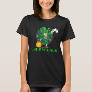 Dabbing Leprechaun Shenanigans Gamerchaun Unicorn T-Shirt