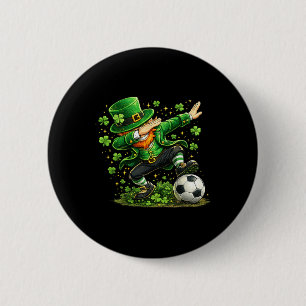 Dabbing Leprechaun Soccer Funny St Patricks Day Sh 6 Cm Round Badge