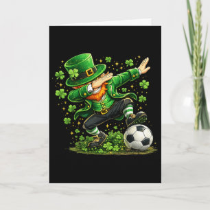 Dabbing Leprechaun Soccer Funny St Patricks Day Sh Card