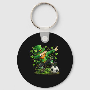 Dabbing Leprechaun Soccer Funny St Patricks Day Sh Key Ring