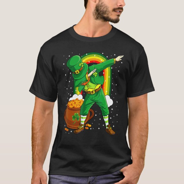 Dabbing Leprechaun St Patricks Day Boys Kids Men D T-Shirt (Front)