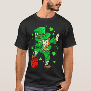 Dabbing Leprechaun St Patricks Day Boys Men Bysket T-Shirt