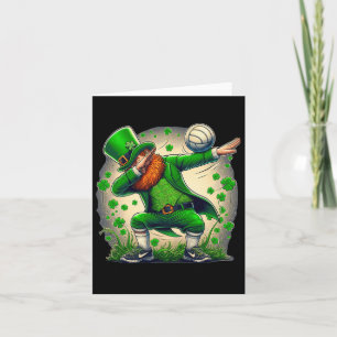 Dabbing Leprechaun Volleyll Player St Patrick's Da Card