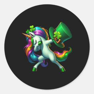 Dabbing Lepricorn Toddler Girls St Patricks Day Un Classic Round Sticker