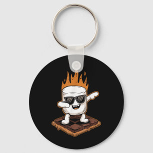Dabbing Marshmallow Camping Smores Kawaii Smores Key Ring