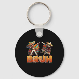 Dabbing Mexican Boy Poncho Bruh Cinco De Mayo Cat  Key Ring