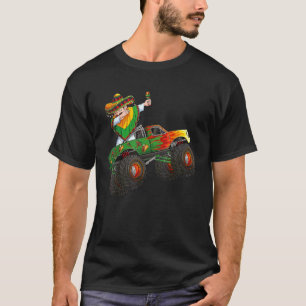 Dabbing Mexican Man Poncho Monster Truck Cinco De  T-Shirt