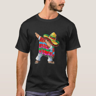 Dabbing Mexican Poncho Boys Men Dab Cinco De Mayo T-Shirt