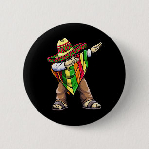 Dabbing Mexican Poncho Cinco De Mayo 6 Cm Round Badge