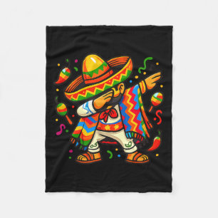 Dabbing mexican poncho cinco de mayo boys men fleece blanket