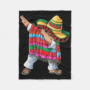 Dabbing Mexican Poncho Cinco De Mayo Boys Men Shor Fleece Blanket