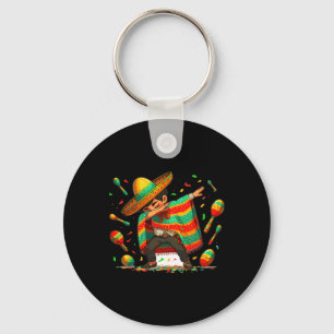 Dabbing Mexican Poncho Cinco De Mayo Boys Men Somb Key Ring