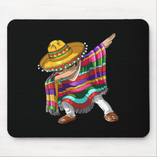 Dabbing Mexican Poncho Cinco De Mayo Boys Men Somb Mouse Pad