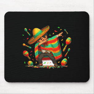 Dabbing Mexican Poncho Cinco De Mayo Boys Men Somb Mouse Pad