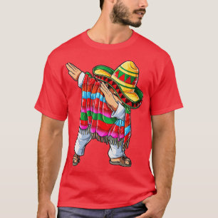 Dabbing Mexican Poncho Cinco de Mayo Boys Men Somb T-Shirt