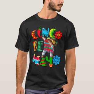 Dabbing Mexican Poncho Cinco De Mayo Boys Men T-Shirt