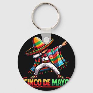 Dabbing Mexican Poncho Cinco De Mayo Fiesta 1  Key Ring