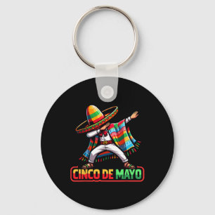 Dabbing Mexican Poncho Cinco De Mayo Fiesta 1  Key Ring