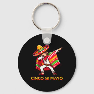Dabbing Mexican Poncho Cinco De Mayo Fiesta 3  Key Ring