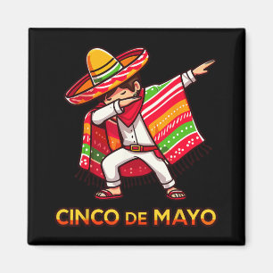 Dabbing Mexican Poncho Cinco De Mayo Fiesta 3 Magnet