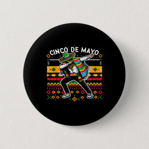 Dabbing Mexican Poncho Cinco De Mayo Fiesta 4 6 Cm Round Badge