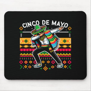 Dabbing Mexican Poncho Cinco De Mayo Fiesta 4 Mouse Pad