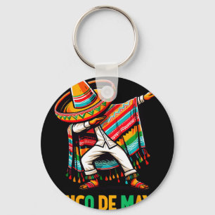 Dabbing Mexican Poncho Cinco De Mayo Fiesta 5  Key Ring